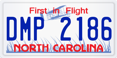 NC license plate DMP2186