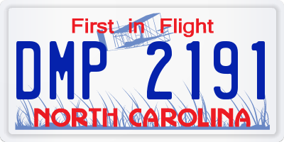 NC license plate DMP2191