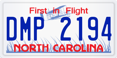 NC license plate DMP2194