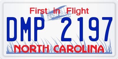 NC license plate DMP2197