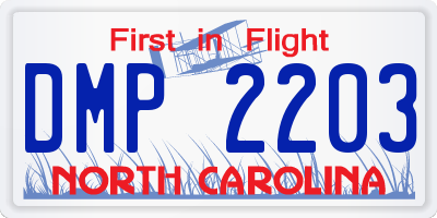 NC license plate DMP2203