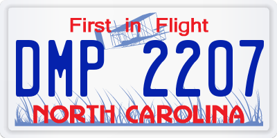 NC license plate DMP2207