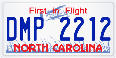NC license plate DMP2212