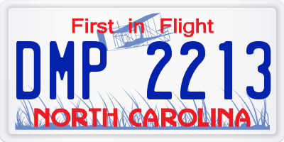 NC license plate DMP2213
