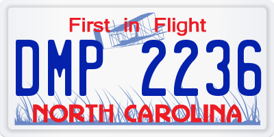 NC license plate DMP2236