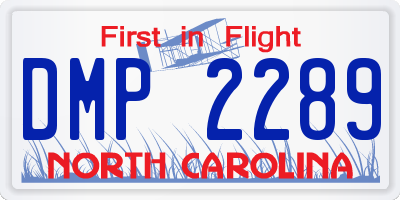 NC license plate DMP2289
