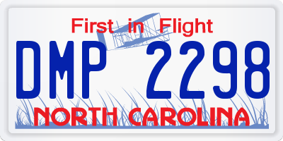 NC license plate DMP2298