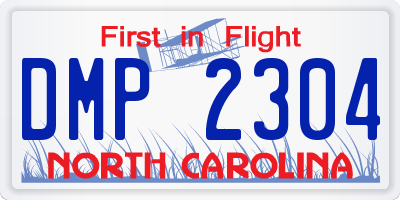 NC license plate DMP2304