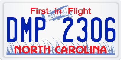 NC license plate DMP2306