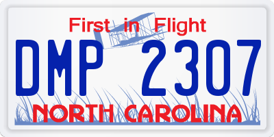NC license plate DMP2307