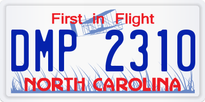 NC license plate DMP2310