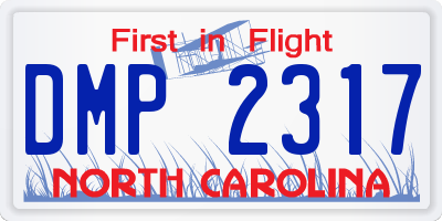 NC license plate DMP2317
