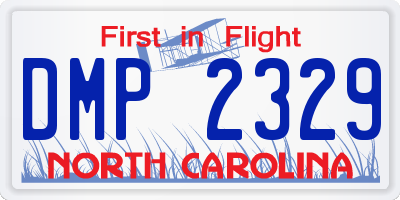NC license plate DMP2329