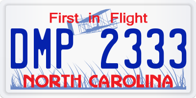 NC license plate DMP2333