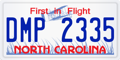 NC license plate DMP2335