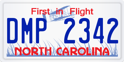 NC license plate DMP2342