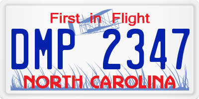 NC license plate DMP2347