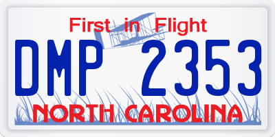 NC license plate DMP2353