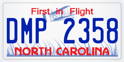 NC license plate DMP2358