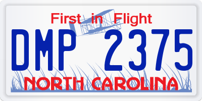 NC license plate DMP2375