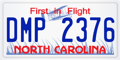 NC license plate DMP2376