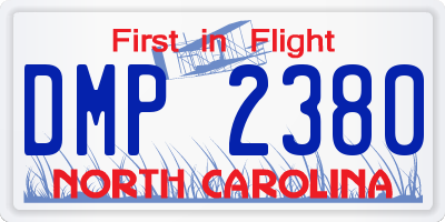 NC license plate DMP2380