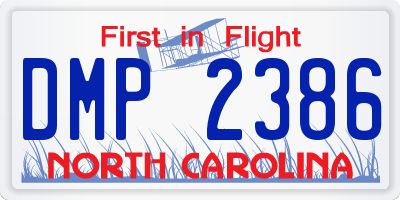 NC license plate DMP2386