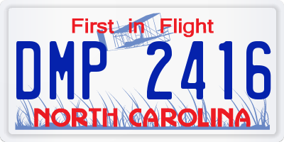 NC license plate DMP2416