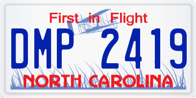 NC license plate DMP2419