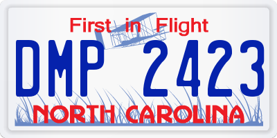 NC license plate DMP2423