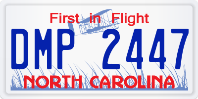 NC license plate DMP2447