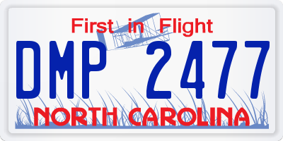 NC license plate DMP2477