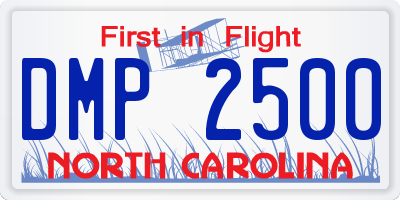 NC license plate DMP2500