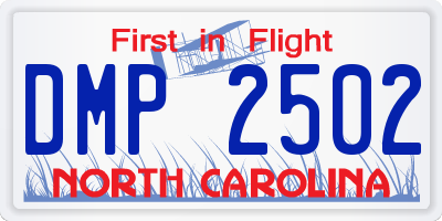 NC license plate DMP2502