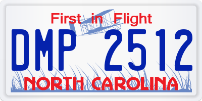 NC license plate DMP2512