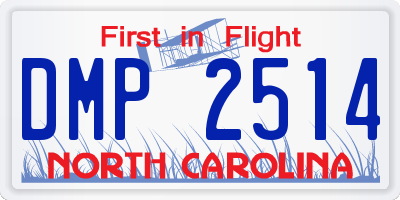 NC license plate DMP2514