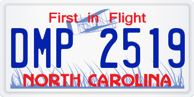 NC license plate DMP2519