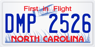 NC license plate DMP2526
