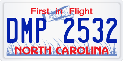 NC license plate DMP2532