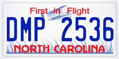 NC license plate DMP2536