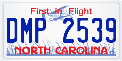 NC license plate DMP2539