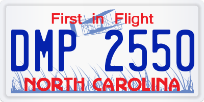NC license plate DMP2550