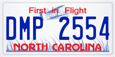 NC license plate DMP2554