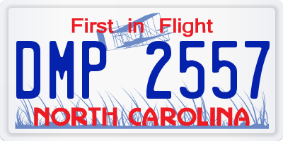 NC license plate DMP2557