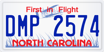 NC license plate DMP2574