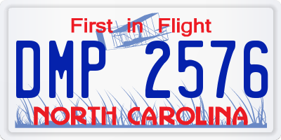 NC license plate DMP2576