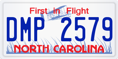 NC license plate DMP2579
