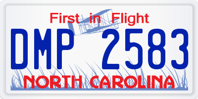 NC license plate DMP2583