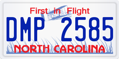 NC license plate DMP2585