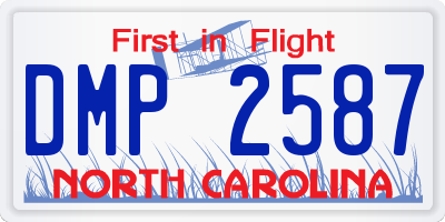 NC license plate DMP2587